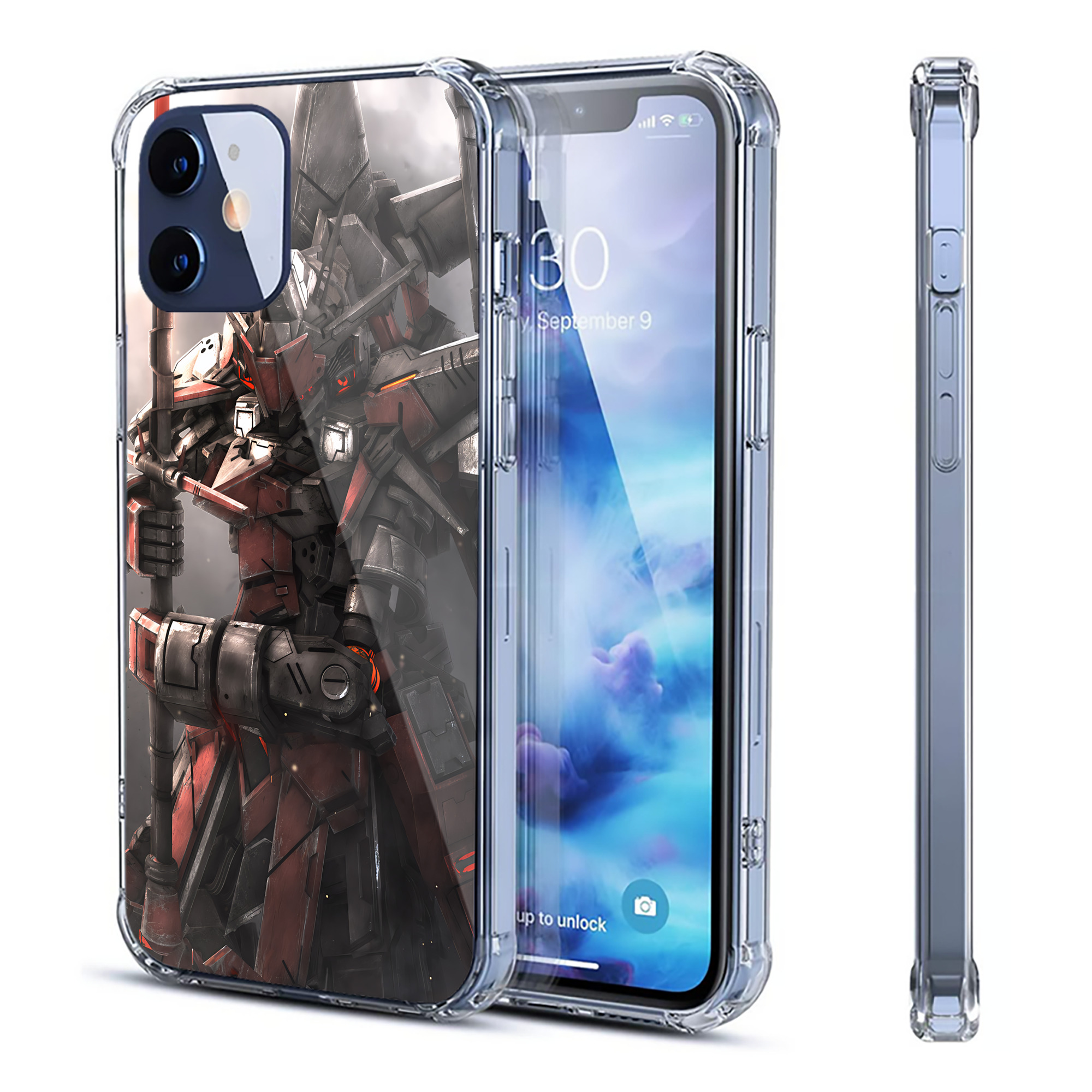 （画像用） 機動戦士ガンダム Mobile Suit Gundam 【iPhone 12シリーズ対応】透明スマホケース（クリアソフトケース）